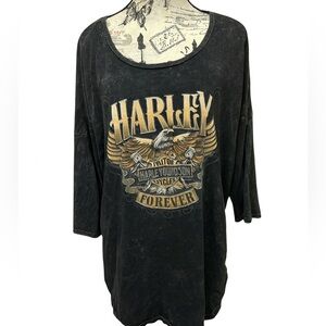 Harley-Davidson Women’s 2X | 3/4 Sleeve  | RAF Mildenhall Military | Studded Top